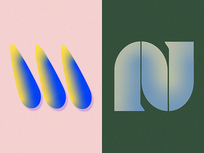 M & N design illustration typography vector