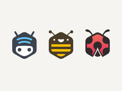 Funny WiFi Characters bee bug bumblebee hex hexagon ladybugs robot wi fi wifi