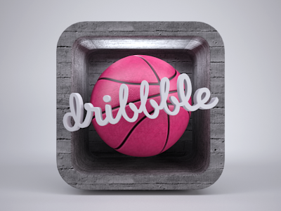 Dribbble 3D icon