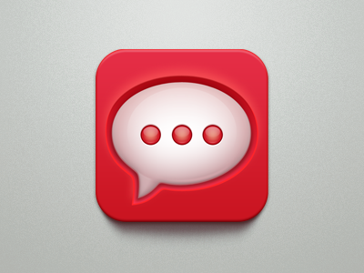 Message Icon apple bubble celegorm chat china clean icon im ios ipad iphone light message red white