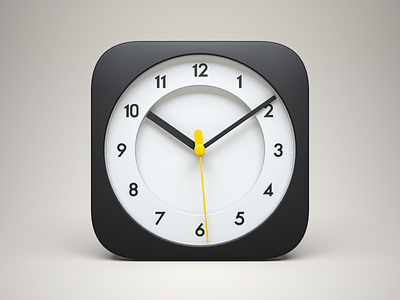 3D iOS Clock Icon 3d apple black braun celegorm china clock dark icon ios ipad iphone model time watch yellow