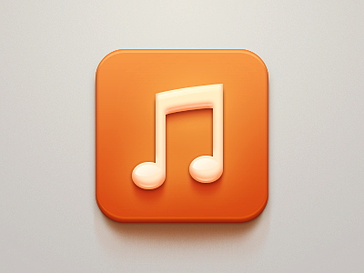 Music Icon apple celegorm china clean icon ios ipad iphone light milky music note orange player sound