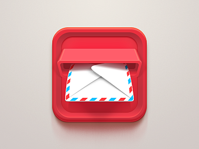 Mail Icon apple celegorm china clean email envelope icon ios ipad iphone light mail mailbox message red send white