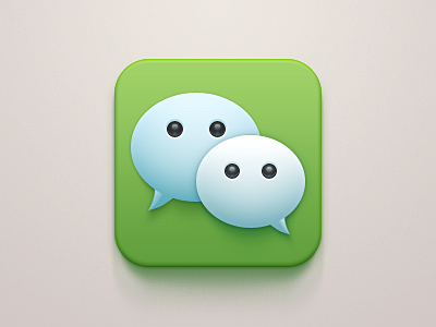 WeChat iOS Icon Redesign app apple bubble celegorm chat china clean green icon im ios ipad iphone light message tencent wechat