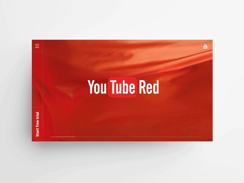 YouTube Red - homepage after effects animated gif animation button animation design effects fabric background fabric pattern graphic design red ux design youtube