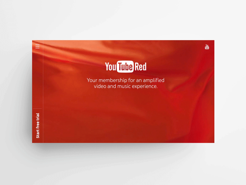 YouTube Red - trial after effects animated gif animation button animation design fabric animation fabric background free trial graphic design red ux ux animation web prototype youtube