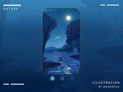 The Blue Dream illustration illustration design landscape logo
