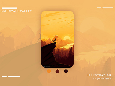 Sunset design illustration iphone case mountain natur wallpaper