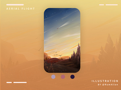 Aerial Flight dreaminess illustration logo mountain nature wallpaper