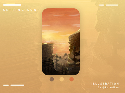 SETTING SUN illustration illustrator iphone case landscape logo nature