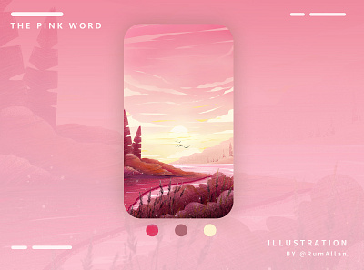 THE PINK WORD illustration illustration design logo mountain wallpaper