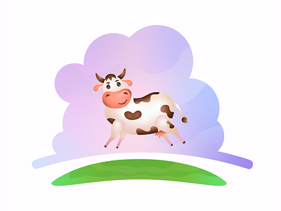 Cow animal art cow farm illustration vector