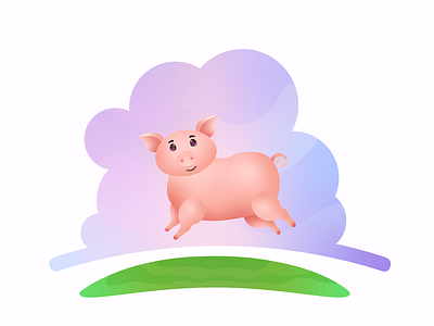 Pig animals art farm illustraion illustrator pig vector