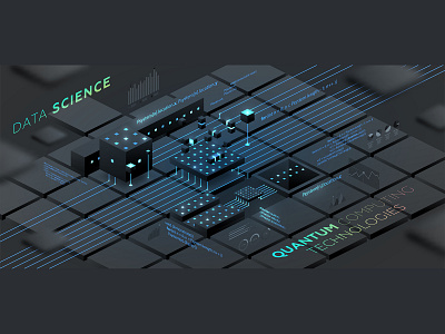 Quantum computing series ai artificial intelligence bigdata computing data database design digital illustration isometric isometry vector