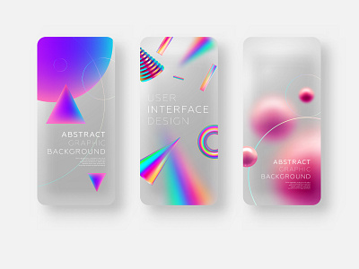 Mobile app vector backgrounds app application cover design digital form iridescent mobile neon phone screen shape ui ux vector wallpaper