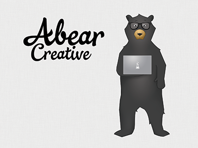Abear Creative abear animal bear computer creative cursive fiber glasses illustration logo macbook weave
