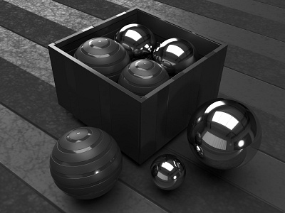 3D Black BALLS with 3D Black BOX DESIGN 3d 3d art 3d design balls black design illustration