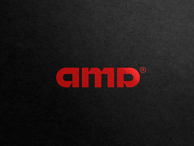 AMD Brand LOGO DESIGN black background graphic design logo design red