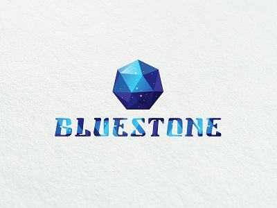 Blue Stone LOGO DESIGN 3d 3d art 3d design blue branding design illustration logo design vector white background