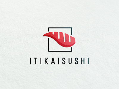 Japanese Logo Design For ITIKAI SUSHI fesh japanese culture minimalist sushi logo