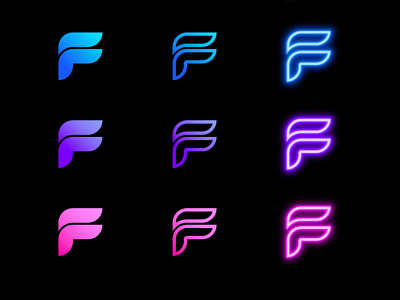 NEON F LOGO DESIGN 3d design black branding f letter logo f logo f logo design font graphic design logo logo design neon sign typography vector