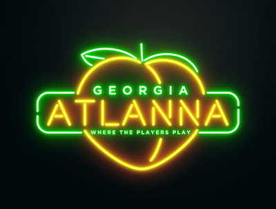 atlanna neon logo design animation branding graphic design logo logo design motion graphics neon animation neon light neon logo neon sign vector