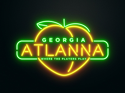 atlanna neon logo design