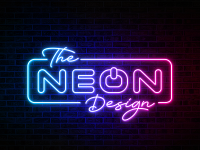 the neon design neon logo design lighting multicolor animation design linedrawing logo neon vector