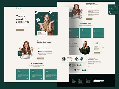 Landing page exploration on career consultancy firm ''Grow''