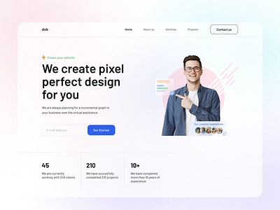 Landing page exploration on web agency bestcolorplate bestshot bestui design freelancer hirefreelancer hireme landingpage logo minimalwebdesign ui ui ux ui design uidesign uiux userexperience userinterface ux webagency website