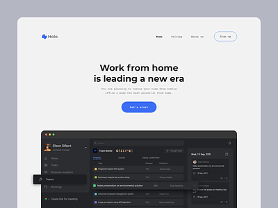 To-do list application landing page