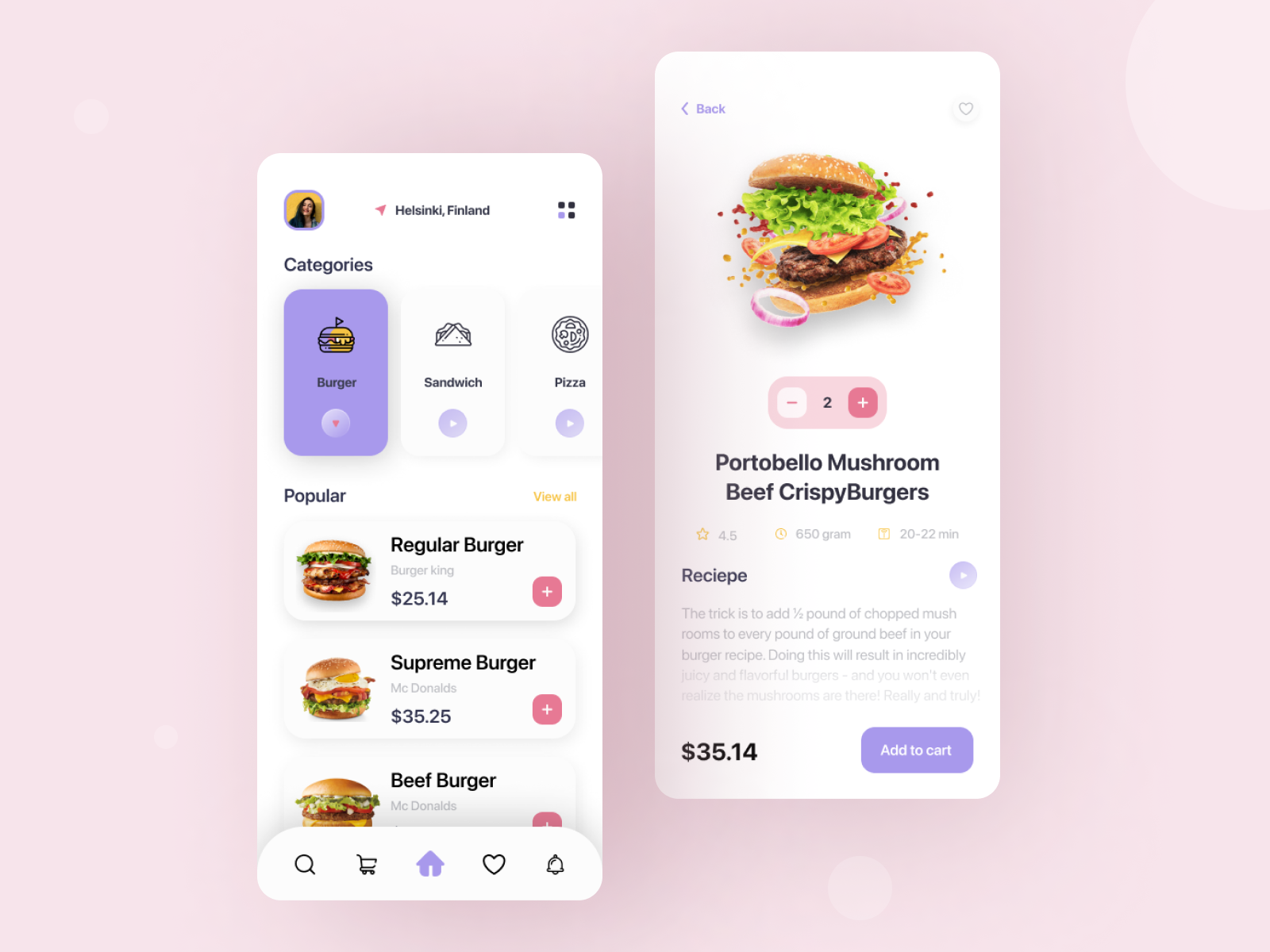 Food delivery mobile application by Thuhidul Islam on Dribbble