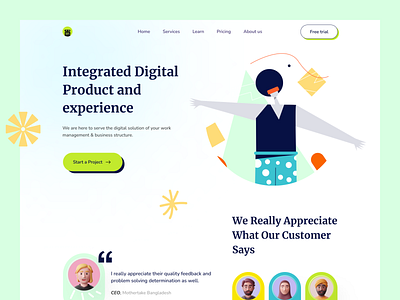 Digital Agency Website creative design digital agency following homepage illustration landing page newandnoteworthy popular ui ui ux ui design uidesign ux website