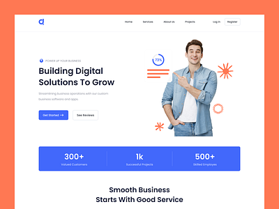 Digital Agency Landing Page Design appideas design development digital agency following minimal design mvdevelopment new and networthy popular raisefunds startup uidesign uxdesign webappdevelopment webdesign