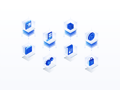 Process & Implementation Icons ⚙️ 3d blue blueprint delivery file folder glass icon icon set icons illustration implementation isometric isometric design isometric illustration lock process saas settings software
