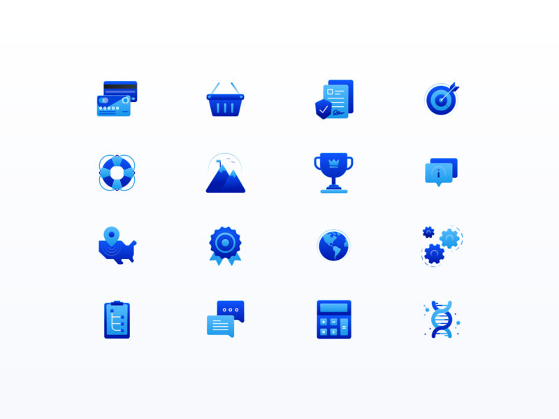 SaaS Icon Set | GhostDraft 💎 badge blue brand calculator cart chat clipboard cup document gears globe help icon icon set icons info milestone payment prize target