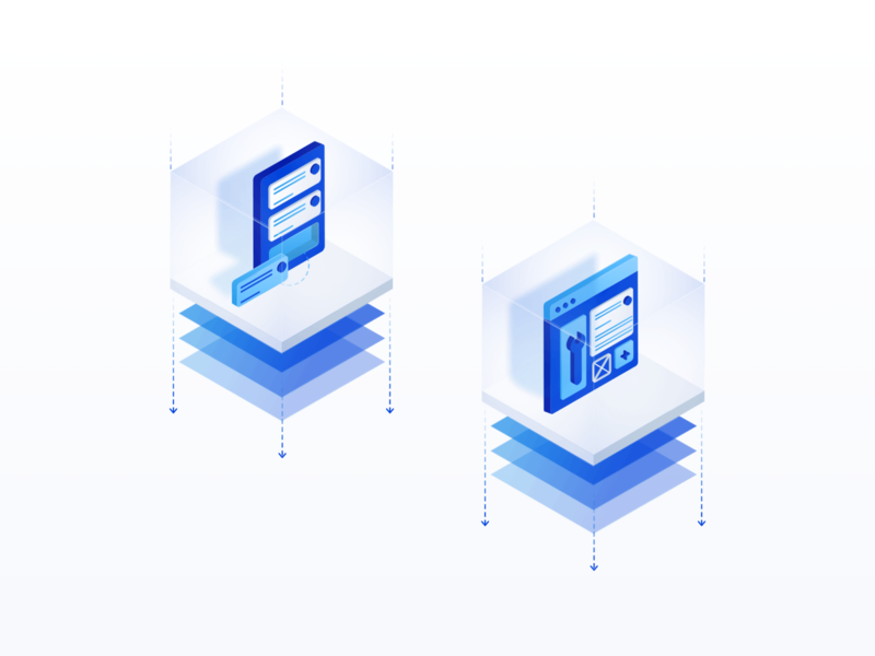 Design & Build | Illustrations 🛠️ 3d blue build builder cube design design app icon icon set icons isometric isometric design isometric illustration motion octagon production saas saas app software tools