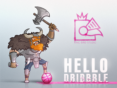 Hello, Dribbble! art ball dribbble hello viking