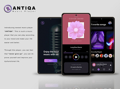 ANTIQA Music Player design graphic design music music player photoshop colorful picture player