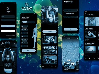 Antiqa Gym Service (Blue) figma graphic design gym gymapp mobileapp photoshop ui ui design workout