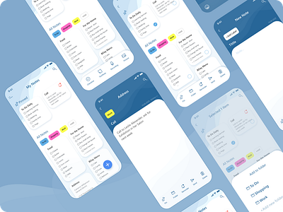 MyNotes app botom botom bar design folder homepage icon mobile notes ui uiux ux