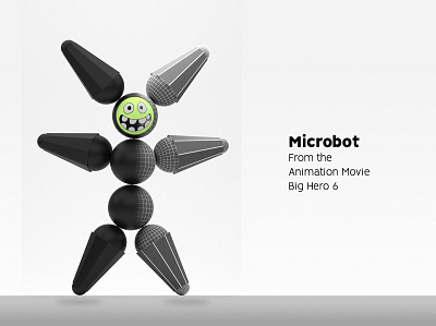 Microbot 3d model 3dsmax animation 2d design illustration movie render vray