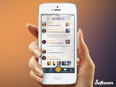 Activity activity app app design ios iphone social softeam ui