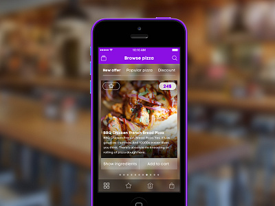 Pizza Order app delivery food ios iphone menu mobile ui ui design user interface ux