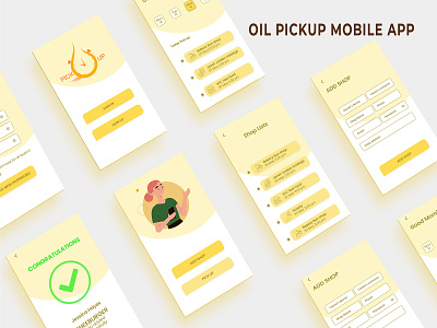 OIL PICKUP MOBILE APP app branding game design icon design illustration logo mobile app photoshop typography uiux vector website