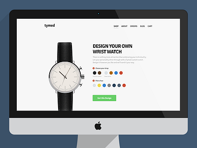 Tymed - An interactive online watch store ecommerce landing shop store ui ux watch web