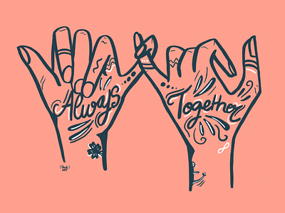 ALWAYS TOGETHER art design flat illustration illustrator procreate