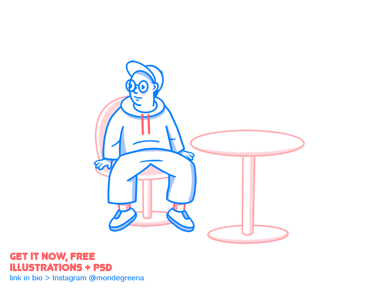 Waiting for pizza animation character eating food free gif illustration man pizza procreate psd