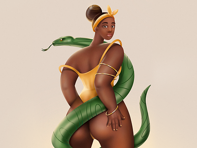 DTIYS 3d character dtiys girl illustraion procreate procreateapp snake woman