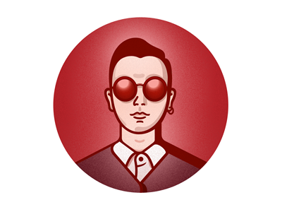Theo face man portrait red sunglasses